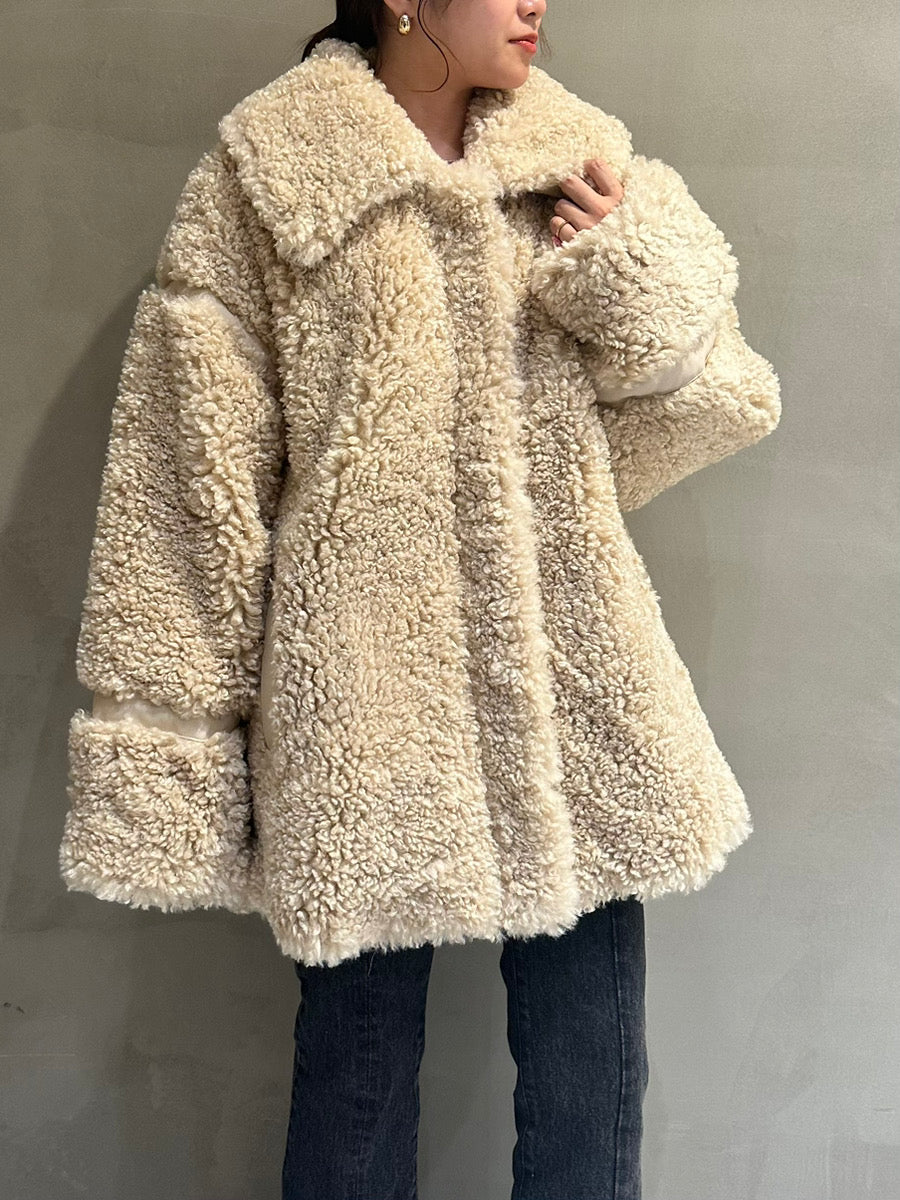 france vintage eco fur coat.ジャケット/アウター