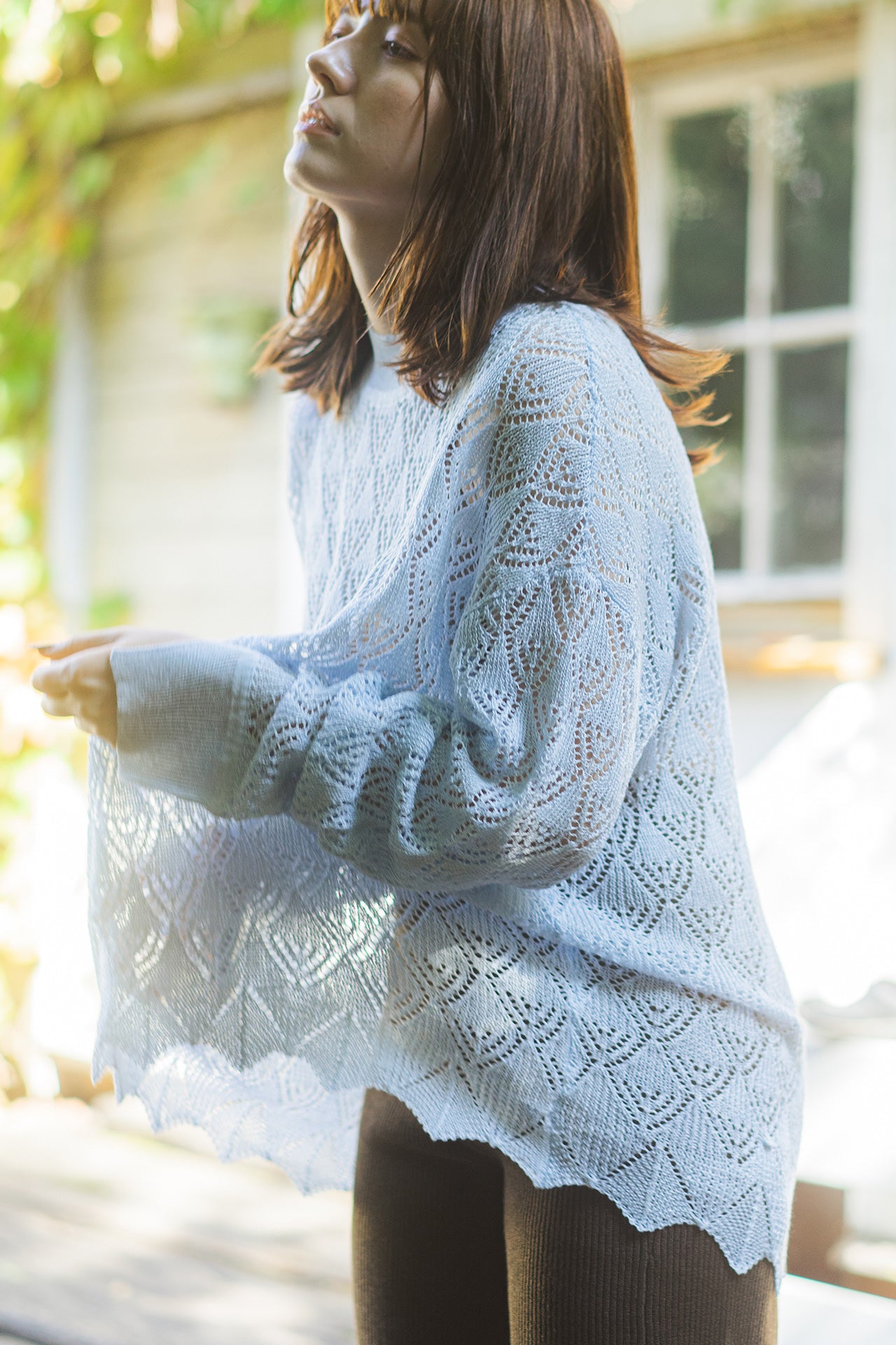 CROCHET KNIT TOPS [BLUE]