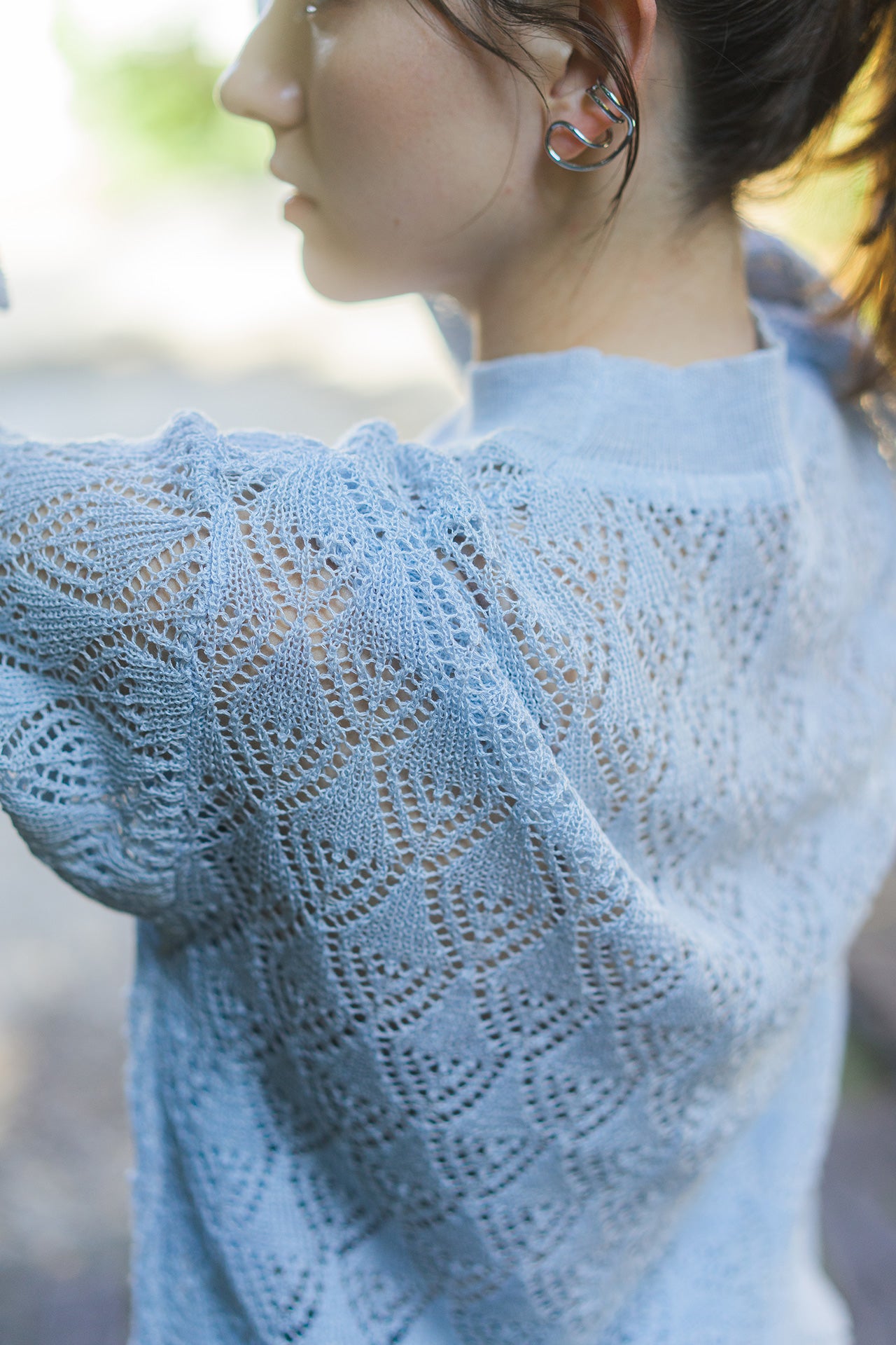 CROCHET KNIT TOPS [BLUE]