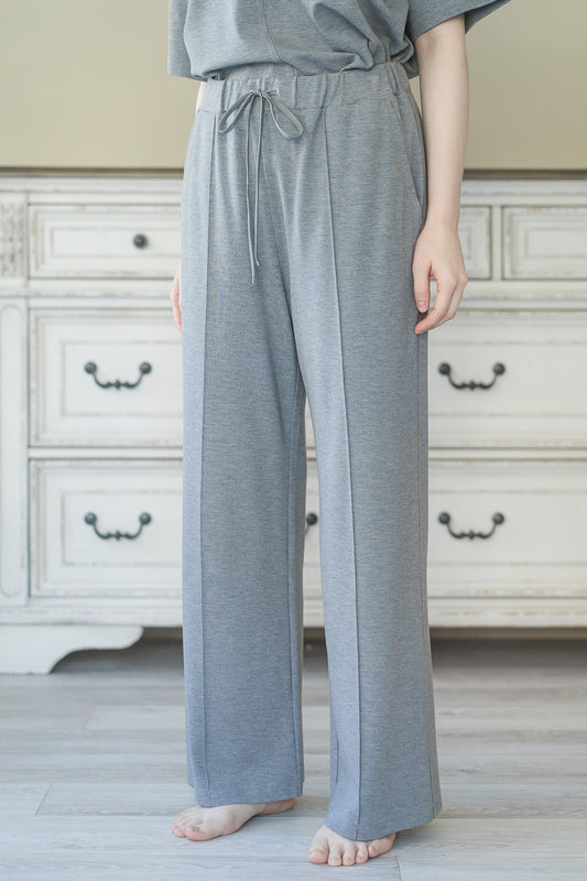 CENTER PRESSED JERSEY PANTS[GRAY]