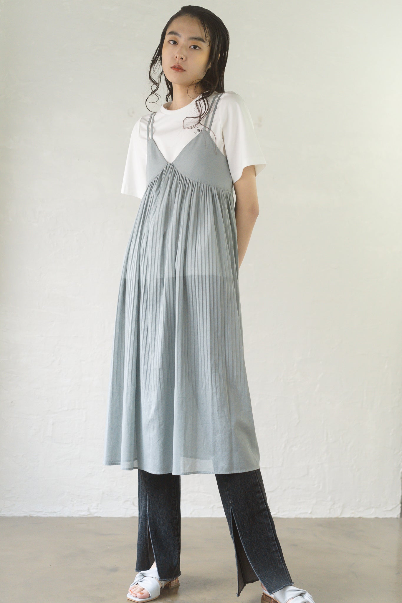 PLEATS CAMISOLE DRESS[MINT]