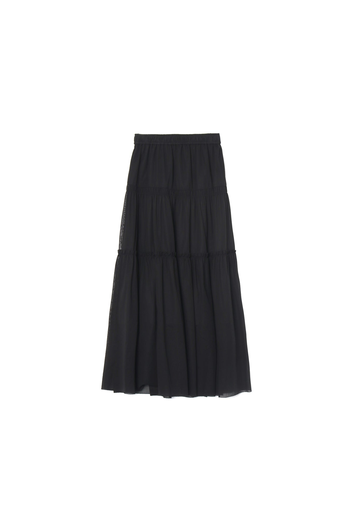 TIERED GATHER SKIRT[BLACK]