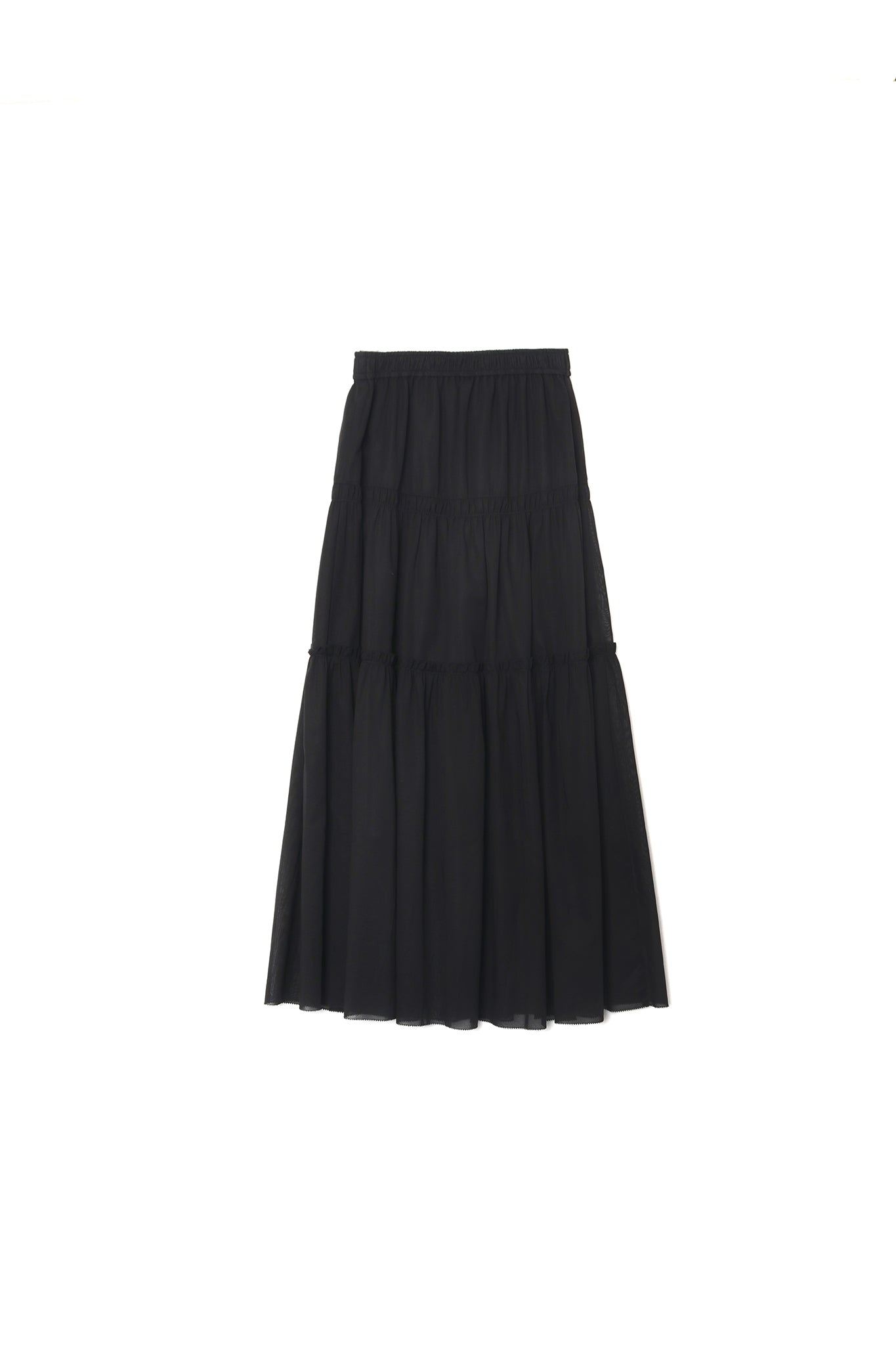 TIERED GATHER SKIRT[BLACK]